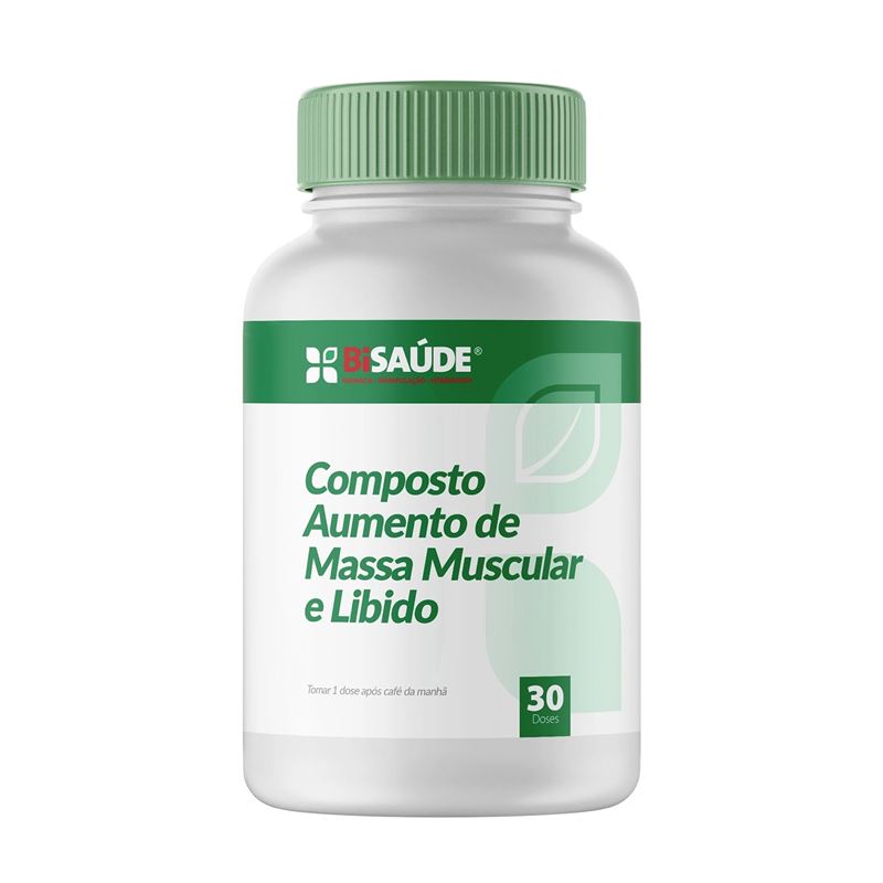 Composto Aumento de Massa Muscular e Libido 30 Doses
