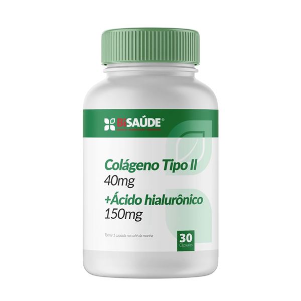 Colágeno Tipo II 40mg + Ácido Hialurônico 150mg 30 Cápsulas Colágeno Tipo II 40mg + Ácido Hialurônico 150mg 30 Cápsulas