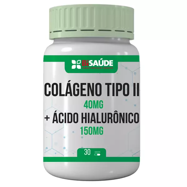 Colágeno Tipo II 40mg + Ácido Hialurônico 150mg 30 Cápsulas